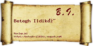 Betegh Ildikó névjegykártya